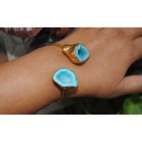 Blue Gold Druzy Bracelet